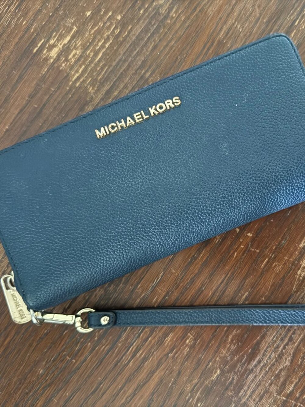 Michael Kors Navy Zip Around Wallet / Wristlet